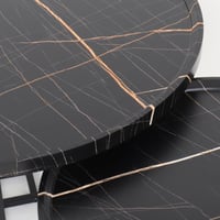 طقم طاولات قهوة كاليا خشب بقواعد معدن باللون أسود...