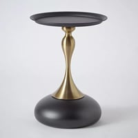 طاولة جانبية مستديرة معدن اسود مع ذهبي من بيرا