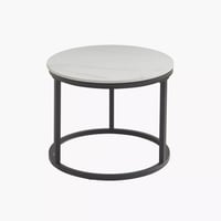 طقم طاولة قهوة ميليورا قطعتين من الحجر الملبد ابيض...