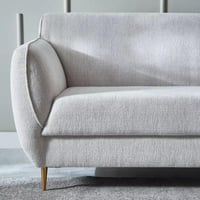 كنبة لورڤيلا 3 مقاعد مع وسادتين منقوشة قماش لون رم...