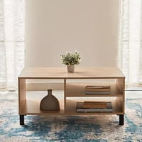 طاولة قهوة لورنيفا خشب هندسي بيج ب 3رفوف