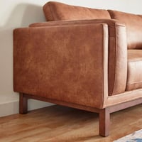 كنبة قماش ثلاث مقاعد لون بني فاتح من بيتشر