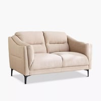 كنبة فيرينا مقعدين قماش لون بيج داكن بارجل معدن اس...