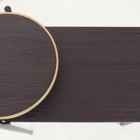 طاولة خدمة أوسانا خشب بتصميم ثنائي المستوى لون بني...