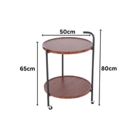 عربه تقديم ترولي تالين خشب دائري لون بني مقاس 50x6...