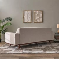 كنبة ڤيانورا 3 مقاعد قماش لون بيج بارجل خشب زان بن...