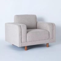 كنبة مفردة أفيلينا بمساند ذراعين قماش كتان بلون بي...