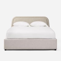 سرير كلاود منجد بالكامل قماش مخمل لون رمادي