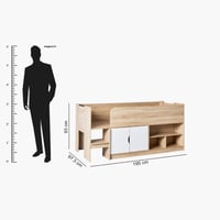 سرير كابينة ببابين ورفوف تخزين خشب من كولتورب مقاس...