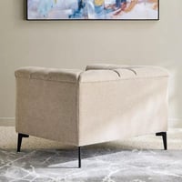 كنبة مفردة أفينزا بمساند ذراعين قماش لون بيج بارجل...