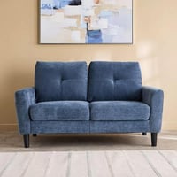 كنبة لوريتّا بمقعدين قماش لون ازرق بارجل بلاستيك م...