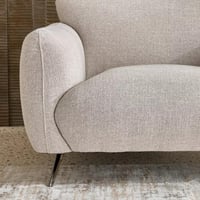 كنبة روما مقعد واحد مع ووسادة قماش مخملي لون كريمي...