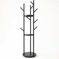 علاقة ملابس أرضية لُجين معدن باللون الأسود مزودة ب...