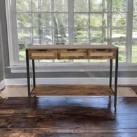 كونسول مارتين خشب بقواعد معدن باللون البني مقاس 12...