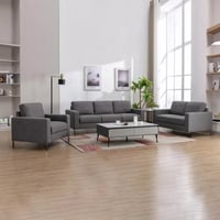 طقم كنب فيلّيسا 3+2+1 مقاعد قماش لون رمادي بأرجل م...