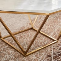 طاولة قهوة فيرنورا بسطح من الرخام الأصلي ابيض و قا...