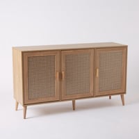 بوفيه جانبية نورديك خشب 3 ابواب لون خشبي مقاس 140x...