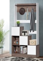 وحدة تخزين رفوف وأدراج مع ستاند تعليق خشب ماليزي ب...