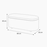 مقعد تخزين بتصميم أنيق ومبطن بقماش ناعم بلون أبيض...