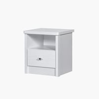 كومودينو سرير كورنيل بدرج خشب و رف تخزين لون ابيض...