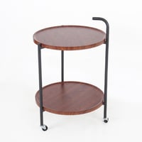 عربه تقديم ترولي تالين خشب دائري لون بني مقاس 50x6...