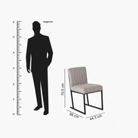 كرسي طعام لوكسمبورج من إندوس يولا قماش كتان لون رم...
