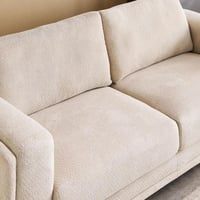 كنبة كالڤونا ثلاثية المقاعد قماش بوكيلة لون كريمي...