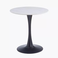 طقم طاولة سفرة مستديرة حجر ملبد بقاعدة معدن اسود م...