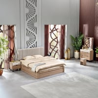 طقم غرفة نوم كينج 6 قطع من سوان - 180x200 سم