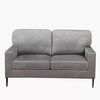 كنبة ميلڤورا مقعدين قماش لون رمادي داكن بارجل معدن...