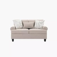 كنبة أردينا مقعدين و 3 وسائد قماش لون بيج بارجل بل...