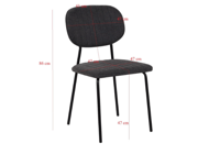 كرسي طعام كوليم قماش بارجل معدنية لون رمادي فاتح م...