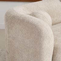 كنبة قماش بوكليه مقعدين مع وسادتين بأرجل معدن مستد...