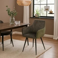 كرسي طعام كيرمان قماش مخملي بارجل خشبية متعدد الال...