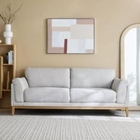 كنبة نوريتّا 3 مقاعد قماش لون رمادي بارجل خشب زان