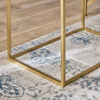 طاولة جانبية تورين بسطح رخام و قاعدة معدن ذهبي