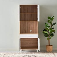 ركن قهوة خشب 4 أبواب بدرج من افورد لون أبيض في خشب...