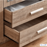 خزانة ملابس كيرفي 4 أبواب مع درجين ومرآتين – تصميم...