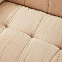 كنبة لوتشيا مقعدين مع وسادتين قماش لون بيج داكن با...