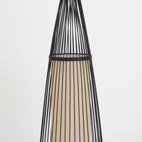 اباجورة ستاند تلة من الخيزران باللون الاسود مقاس 1...