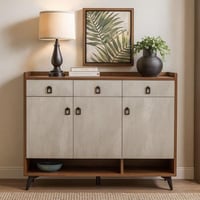 دولاب أحذية لوكا خشب لون بني في رمادي فاتح مقاس 10...