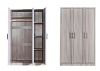 دولاب ملابس أليسيا خشب لون رمادي فاتح 3 باب بتصميم...