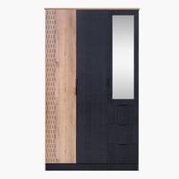 دولاب ملابس 3 أبواب بمرآة و3 أدراج من جوردن