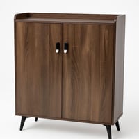 خزانة أحذية مترنّمة خشبية بني ببابين 80 سم