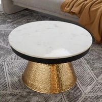 طاولة قهوة سيلڤيورا بسطح من الرخام الأصلي ابيض و ق...