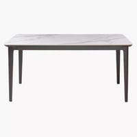 طقم طاولة سفرة مستطيلة سطح من الحجر الملبد ابيض 6...