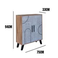 خزانة أحذية بابين خشب ماليزي اللون رمادي وخشبي مقا...