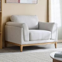 كنبة مفردة نوريتّا بمساند ذراعين قماش لون رمادي با...