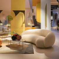 كنبة بوكليه ثلاثية فاخرة بتصميم نصف قمري من ماري