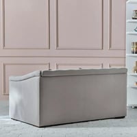 كنبة إلونترا قماش مخملية بمقعدين مع وسادتين لون رم...